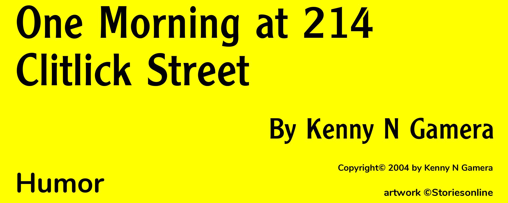 One Morning at 214 Clitlick Street - Cover