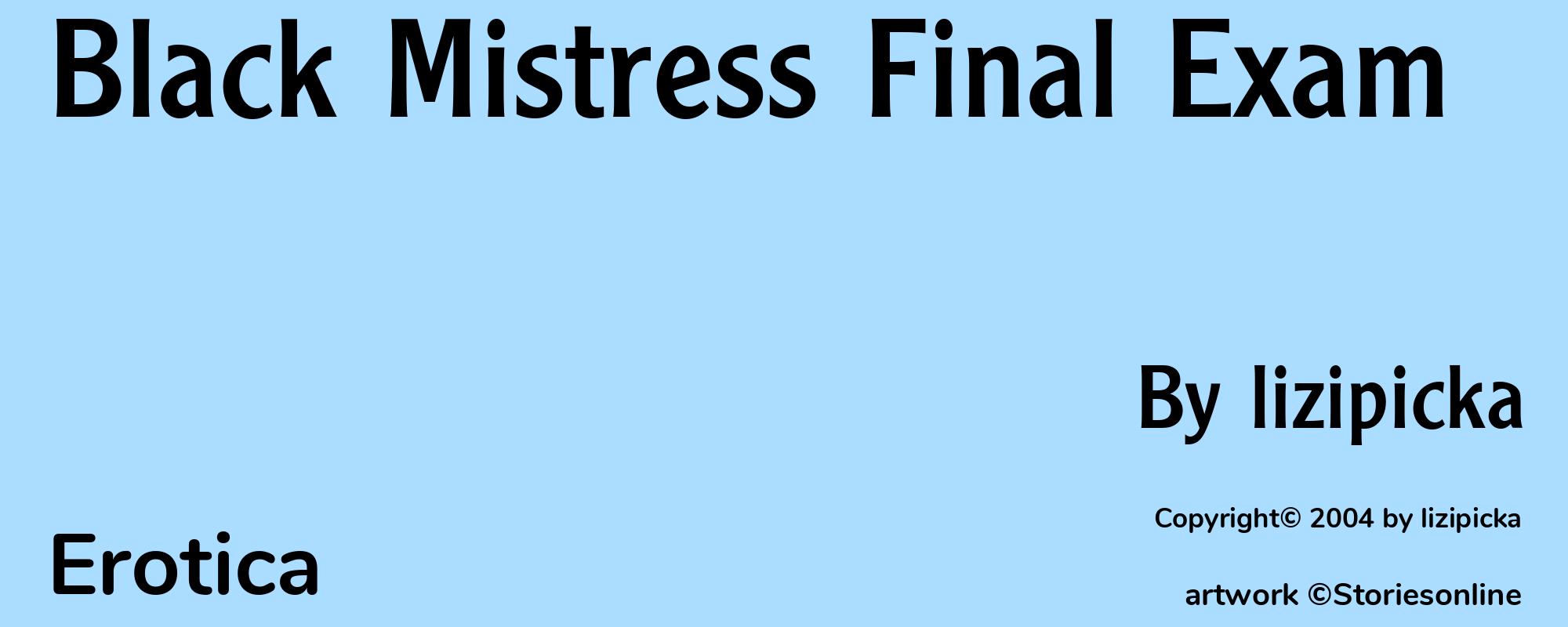 Black Mistress Final Exam - Cover