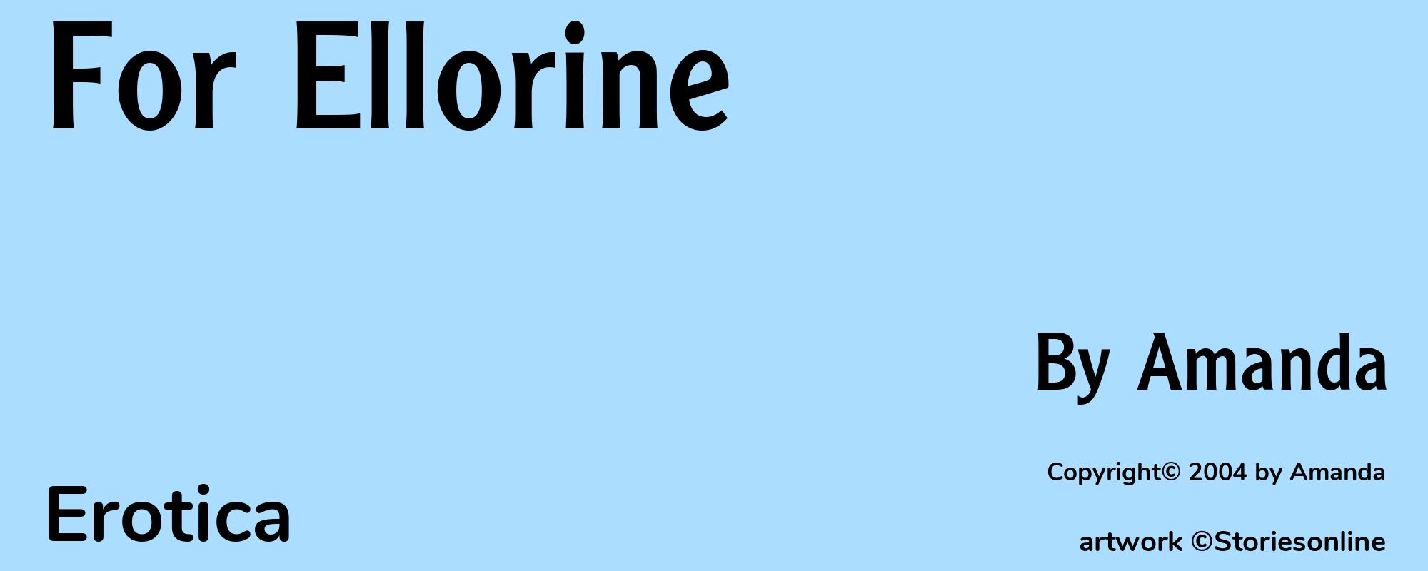 For Ellorine - Cover