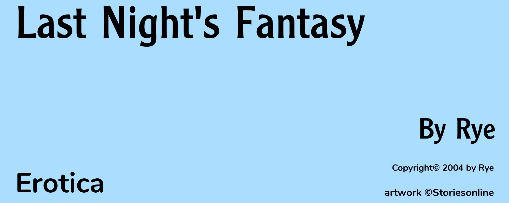 Last Night's Fantasy - Cover