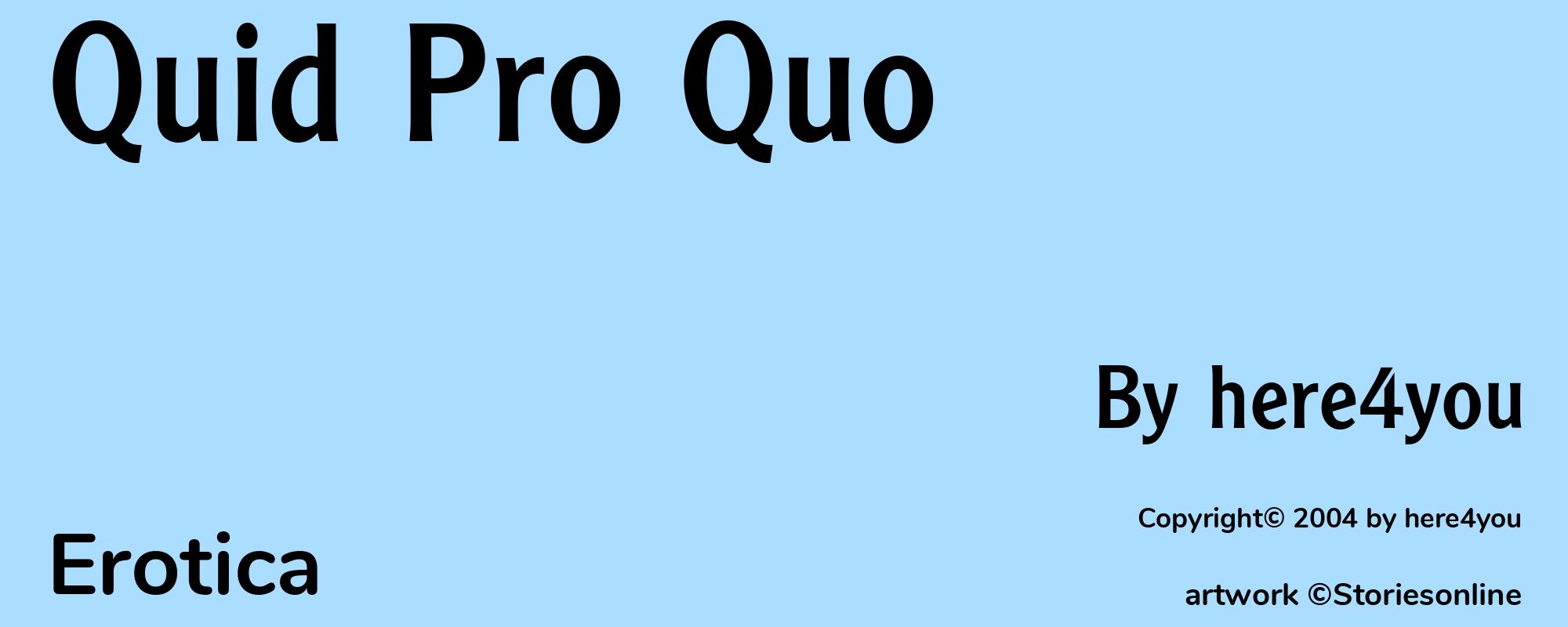 Quid Pro Quo - Cover