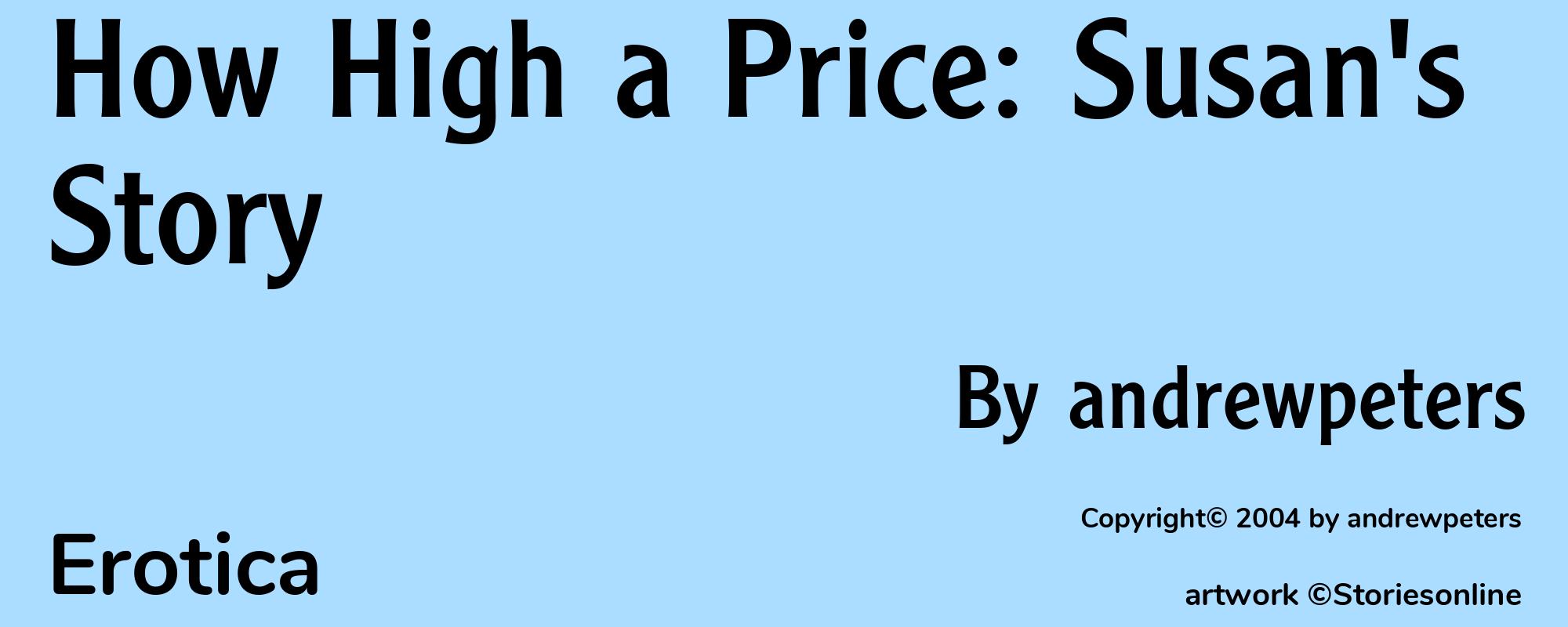 How High a Price: Susan's Story - Cover