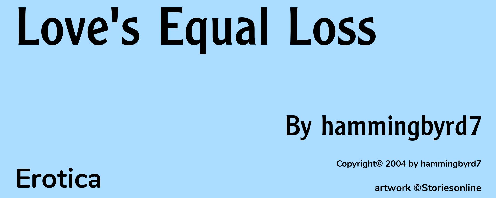 Love's Equal Loss - Cover