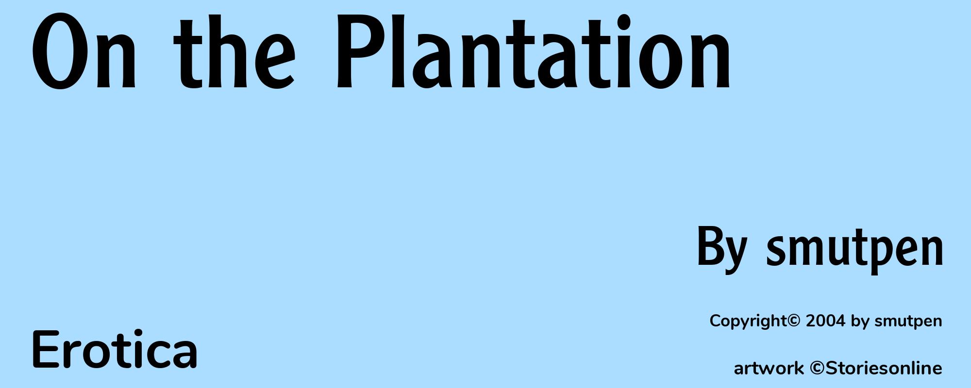 On the Plantation - Cover