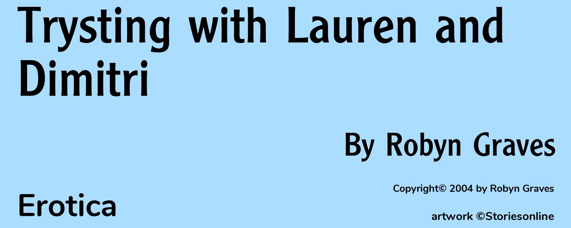 Trysting with Lauren and Dimitri - Cover