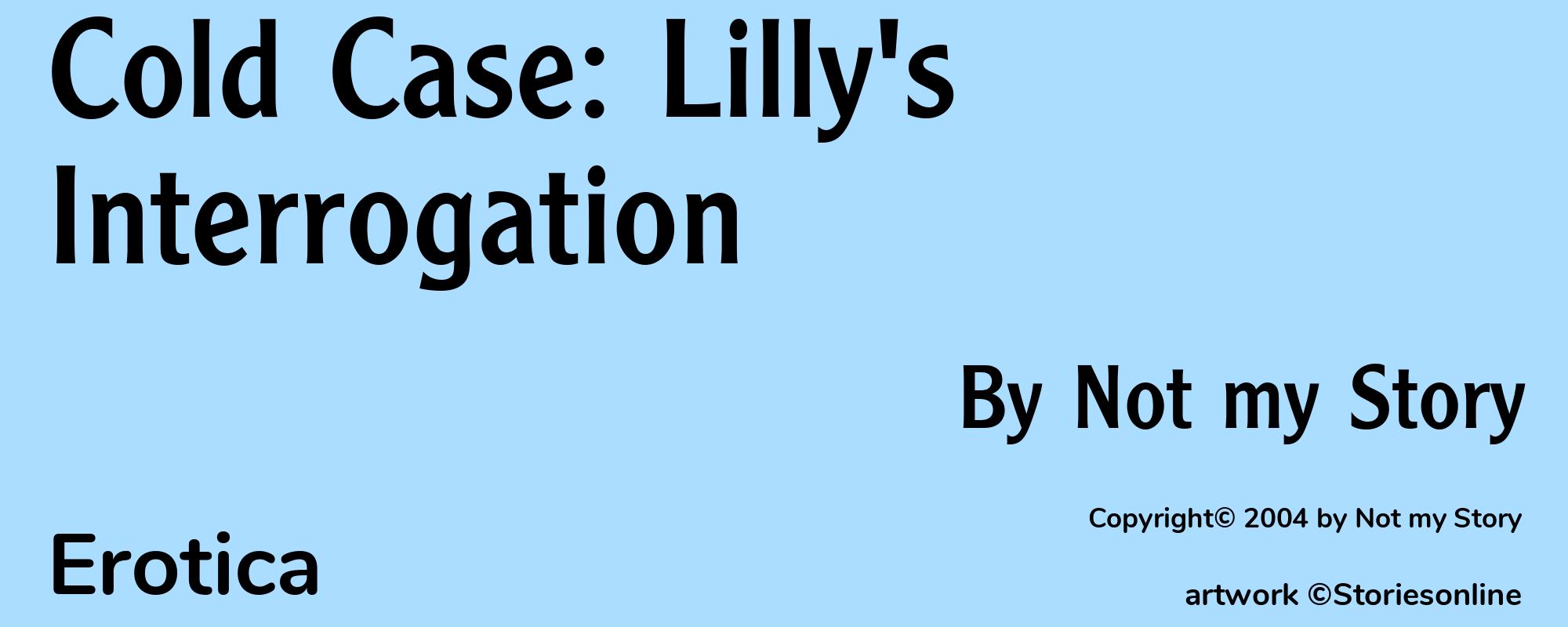Cold Case: Lilly's Interrogation - Cover