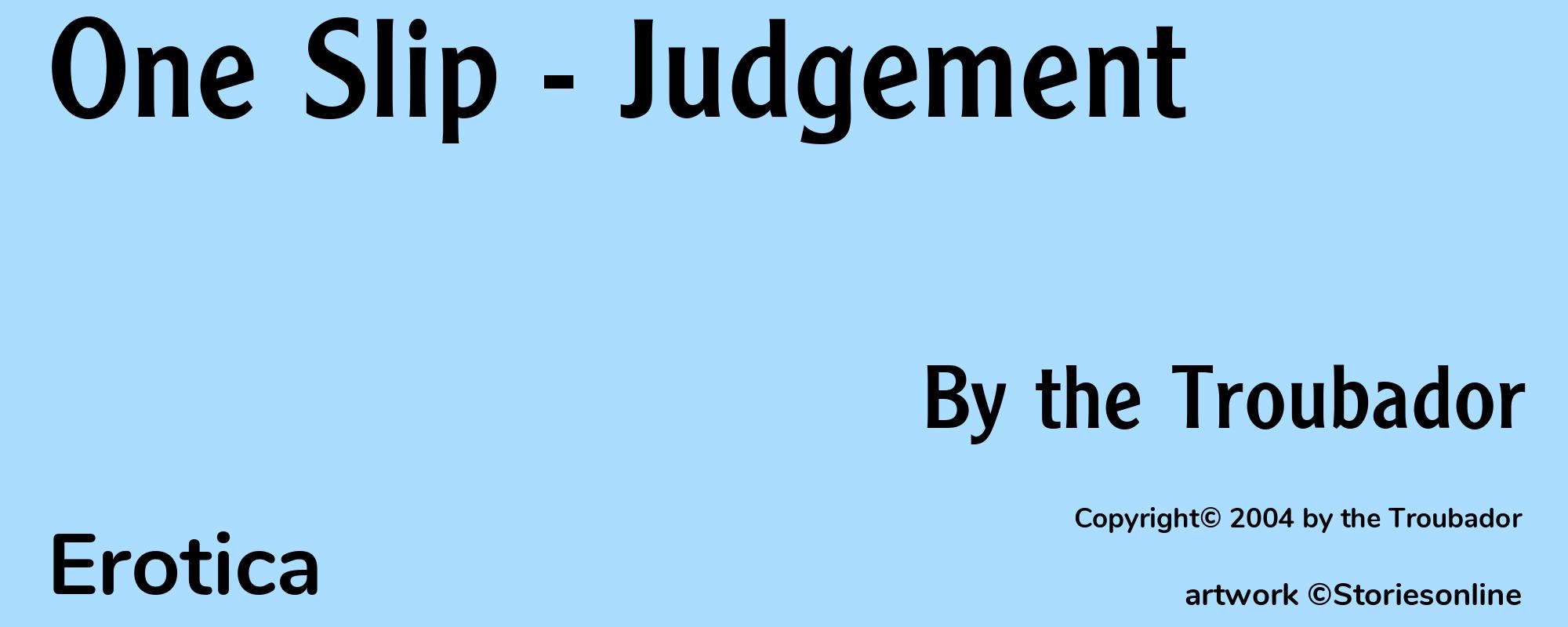 One Slip - Judgement - Cover