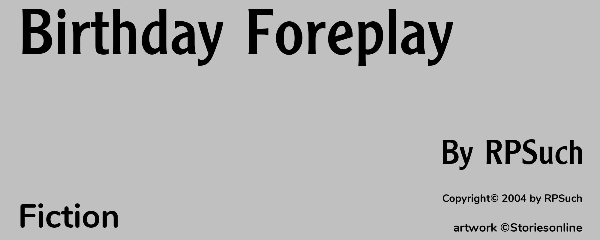 Birthday Foreplay - Cover