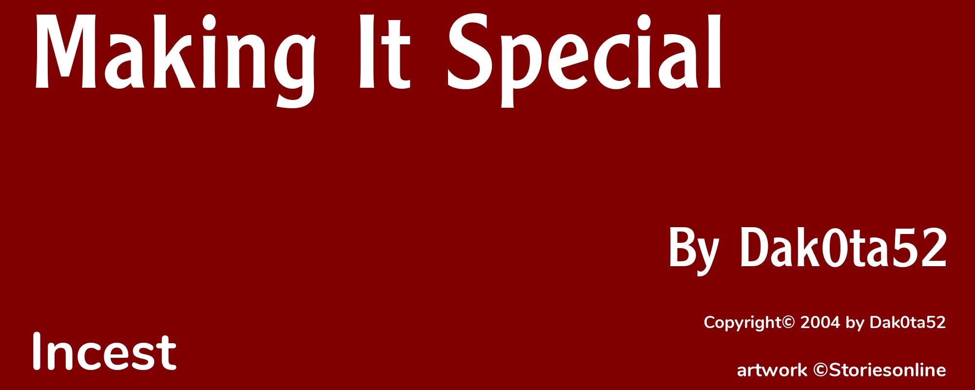 Making It Special - Cover