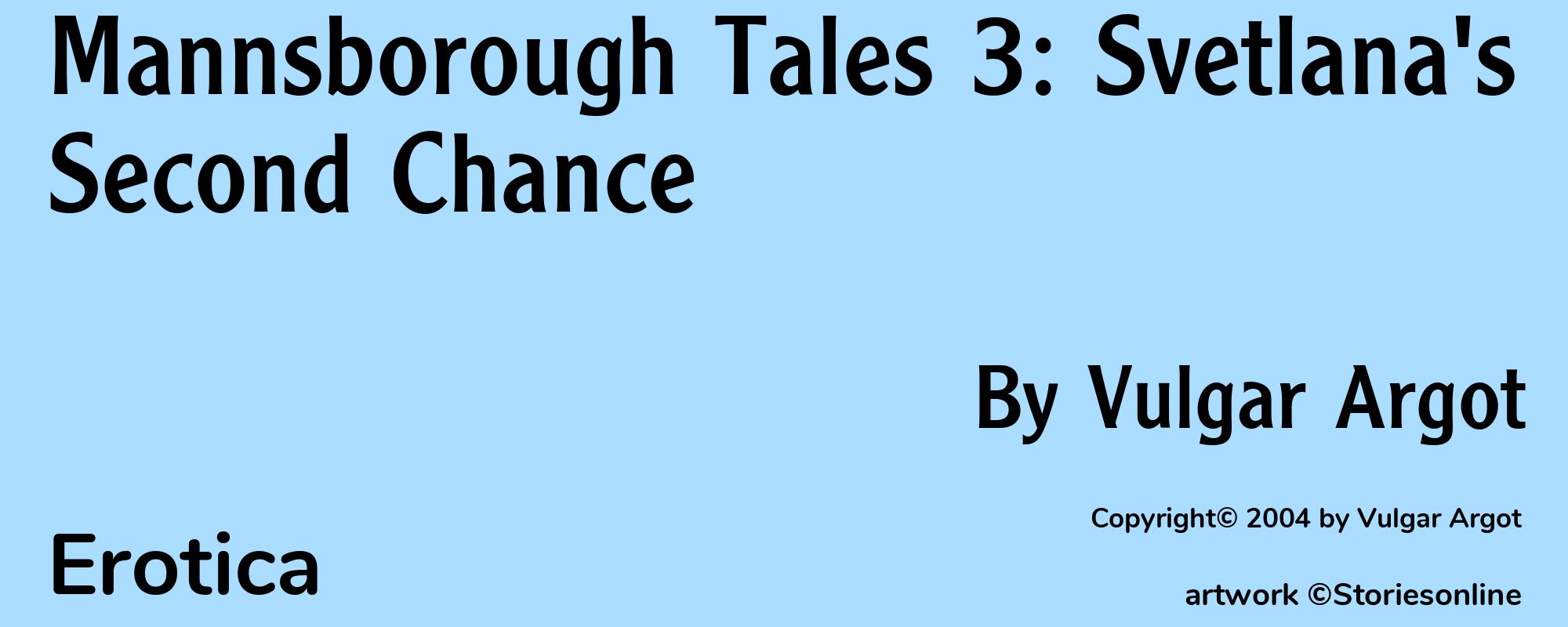 Mannsborough Tales 3: Svetlana's Second Chance - Cover