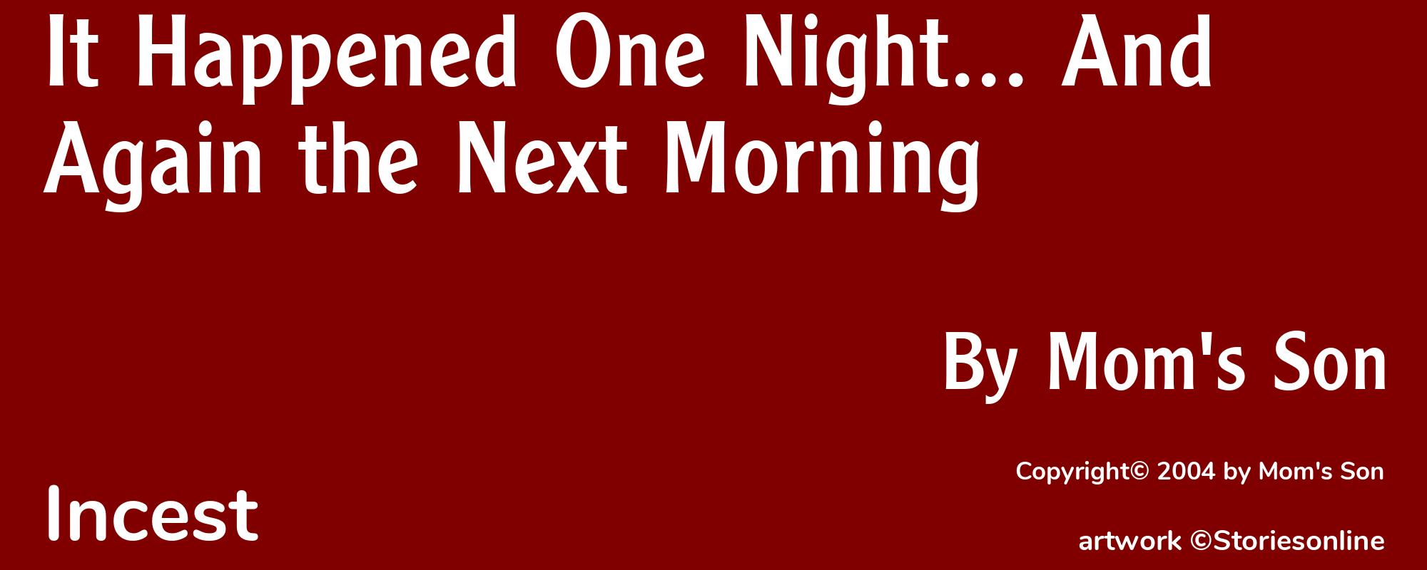 It Happened One Night... And Again the Next Morning - Cover