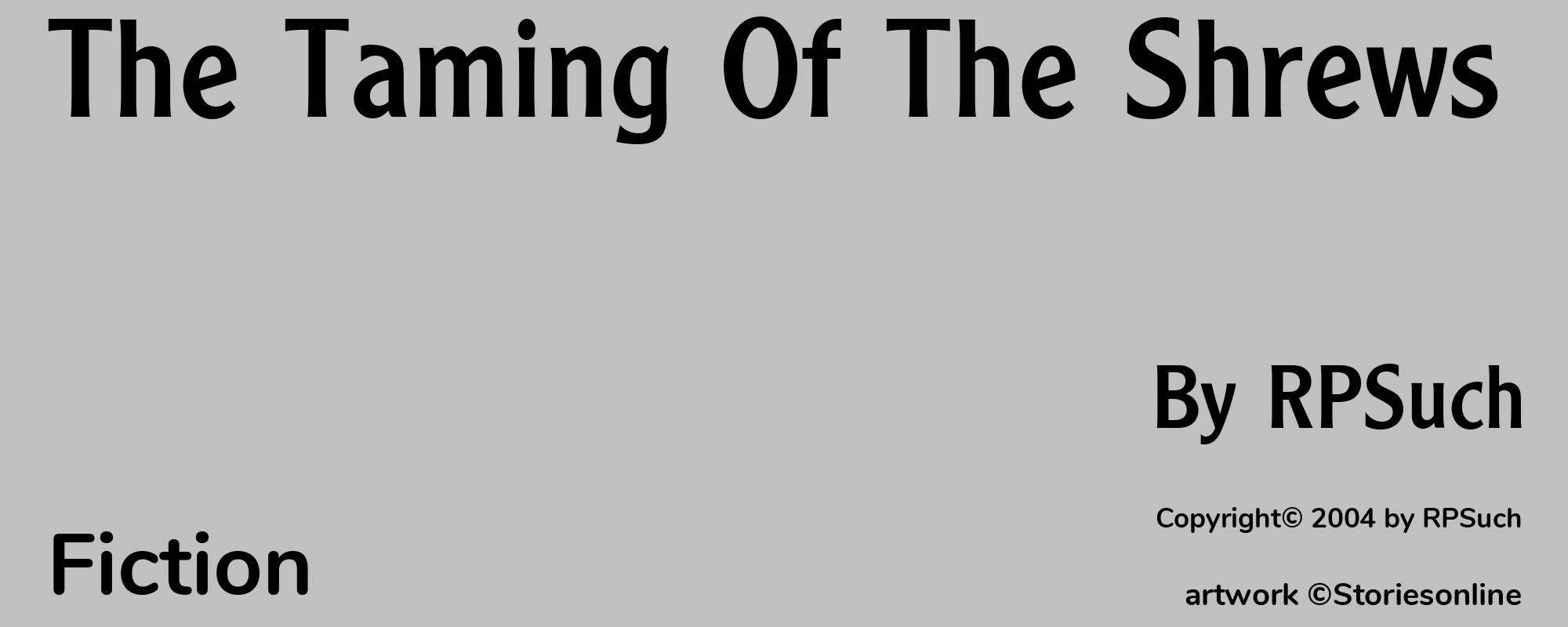 The Taming Of The Shrews - Cover