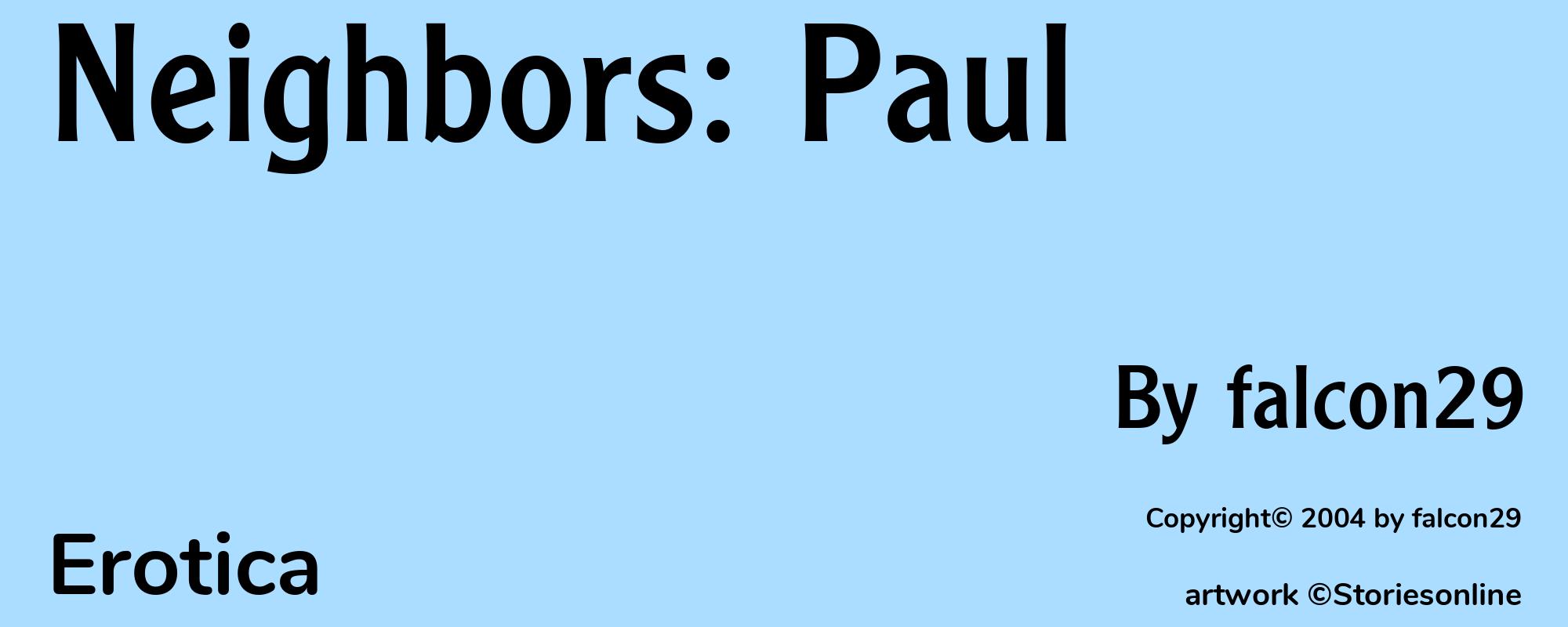 Neighbors: Paul - Cover