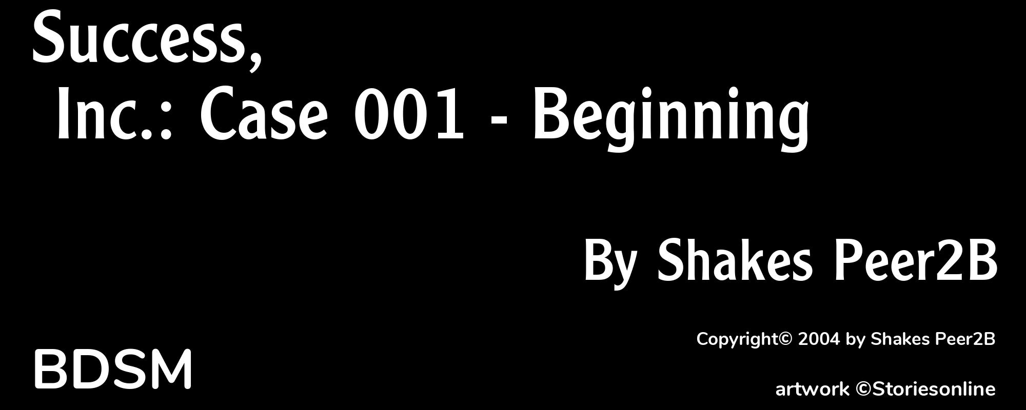 Success, Inc.: Case 001 - Beginning - Cover