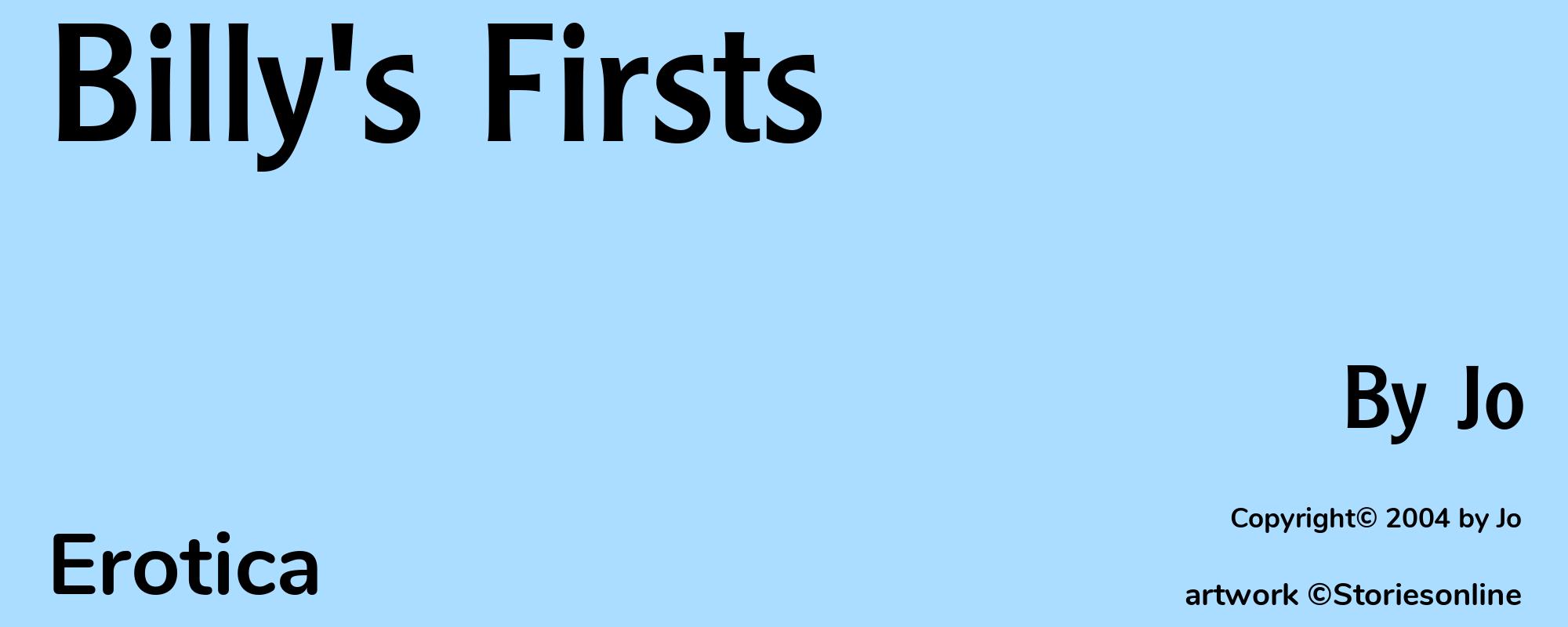 Billy's Firsts - Cover