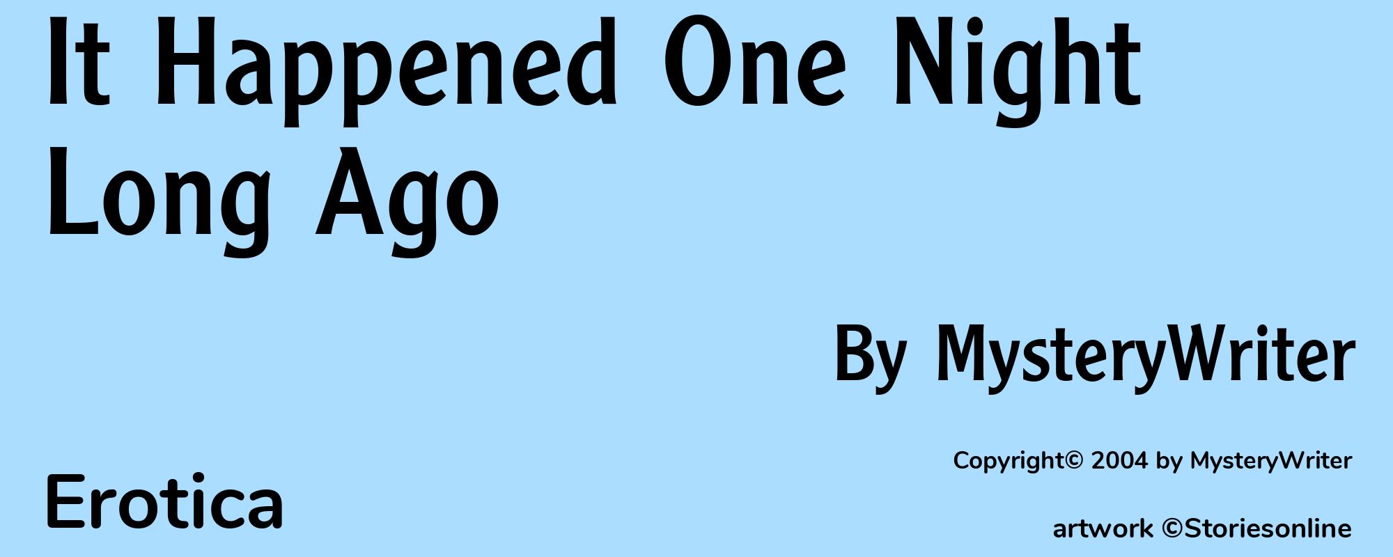 It Happened One Night Long Ago - Cover