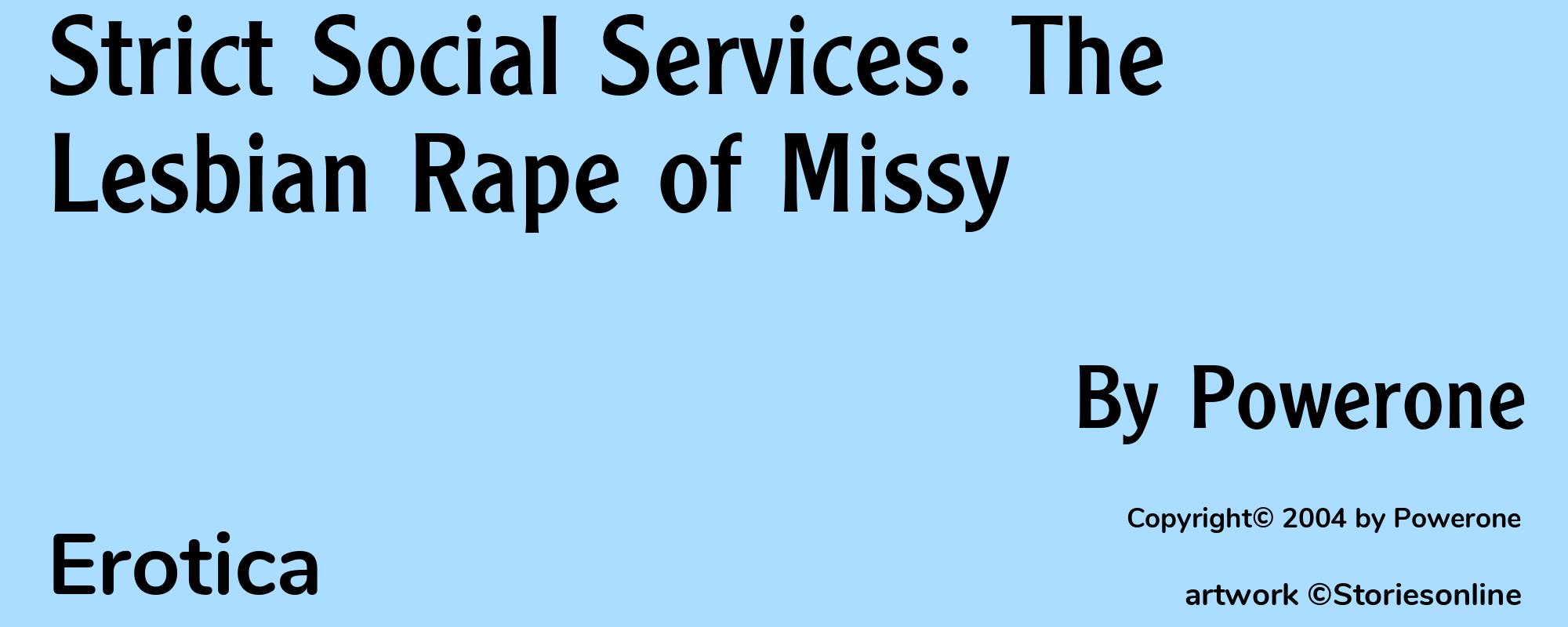 Strict Social Services: The Lesbian Rape of Missy - Cover