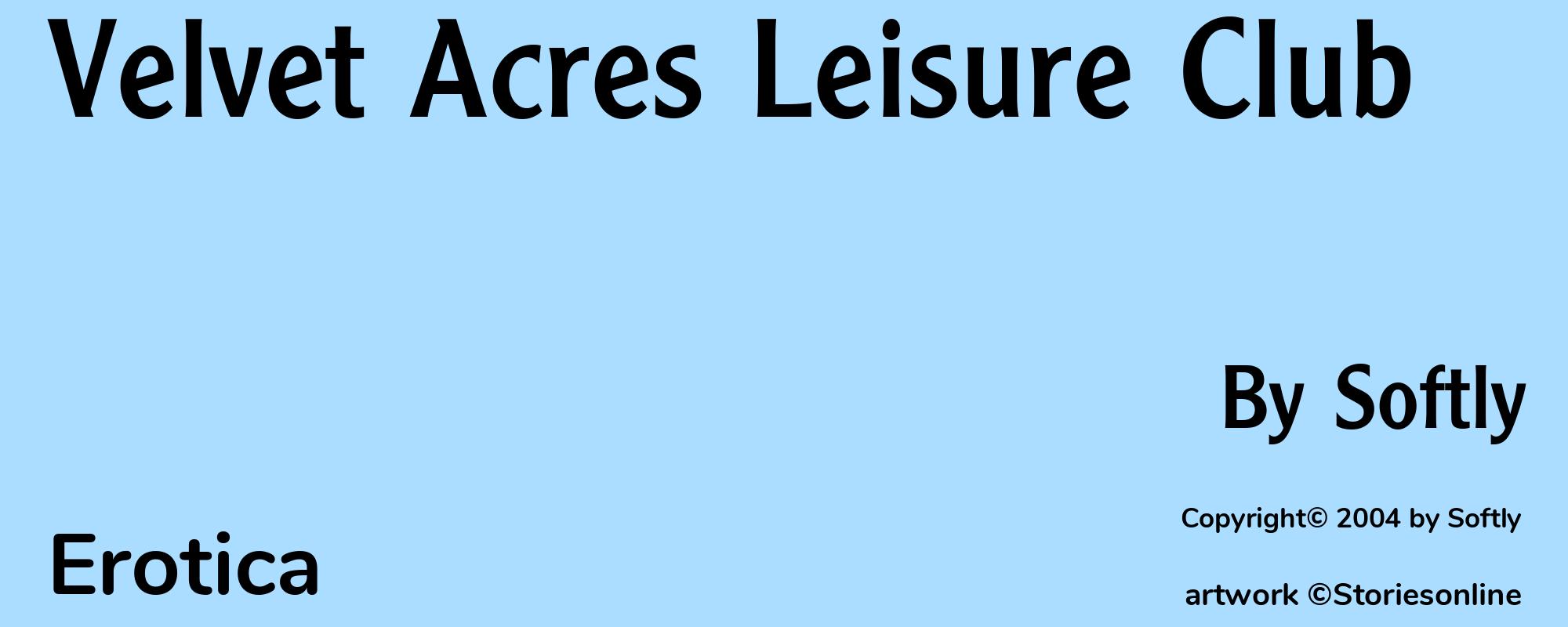 Velvet Acres Leisure Club - Cover