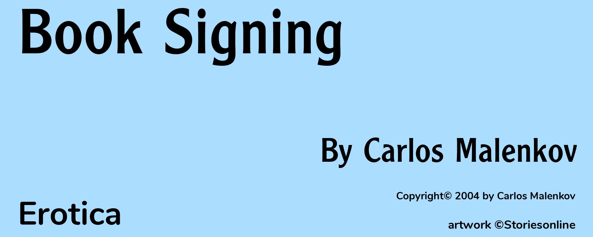 Book Signing - Cover