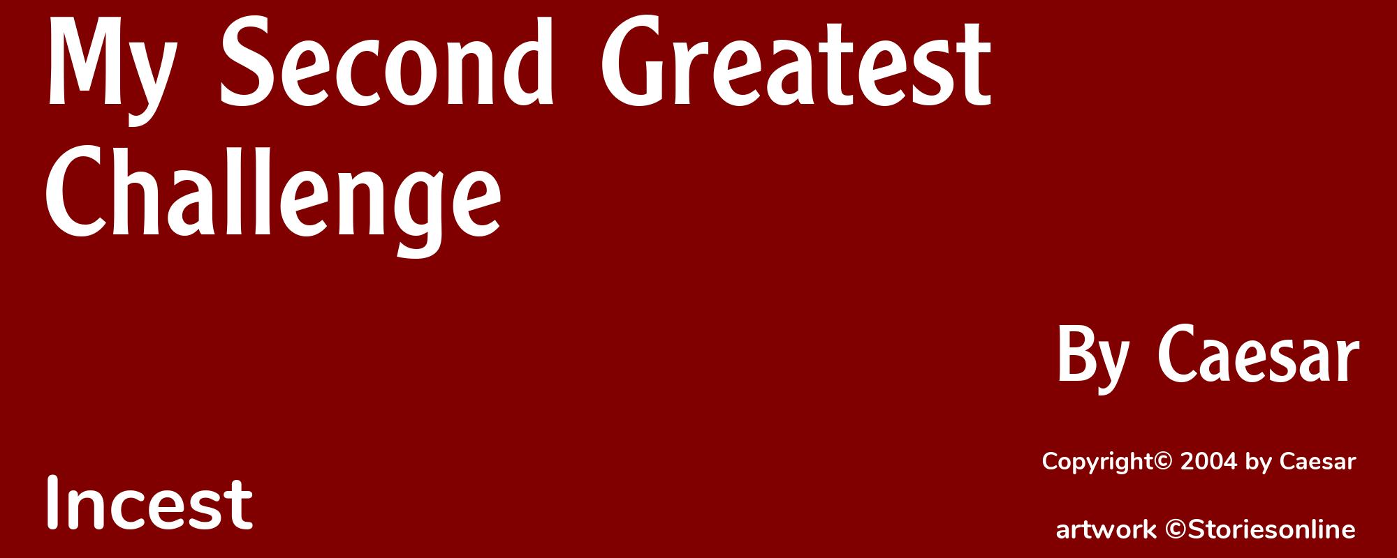 My Second Greatest Challenge - Cover