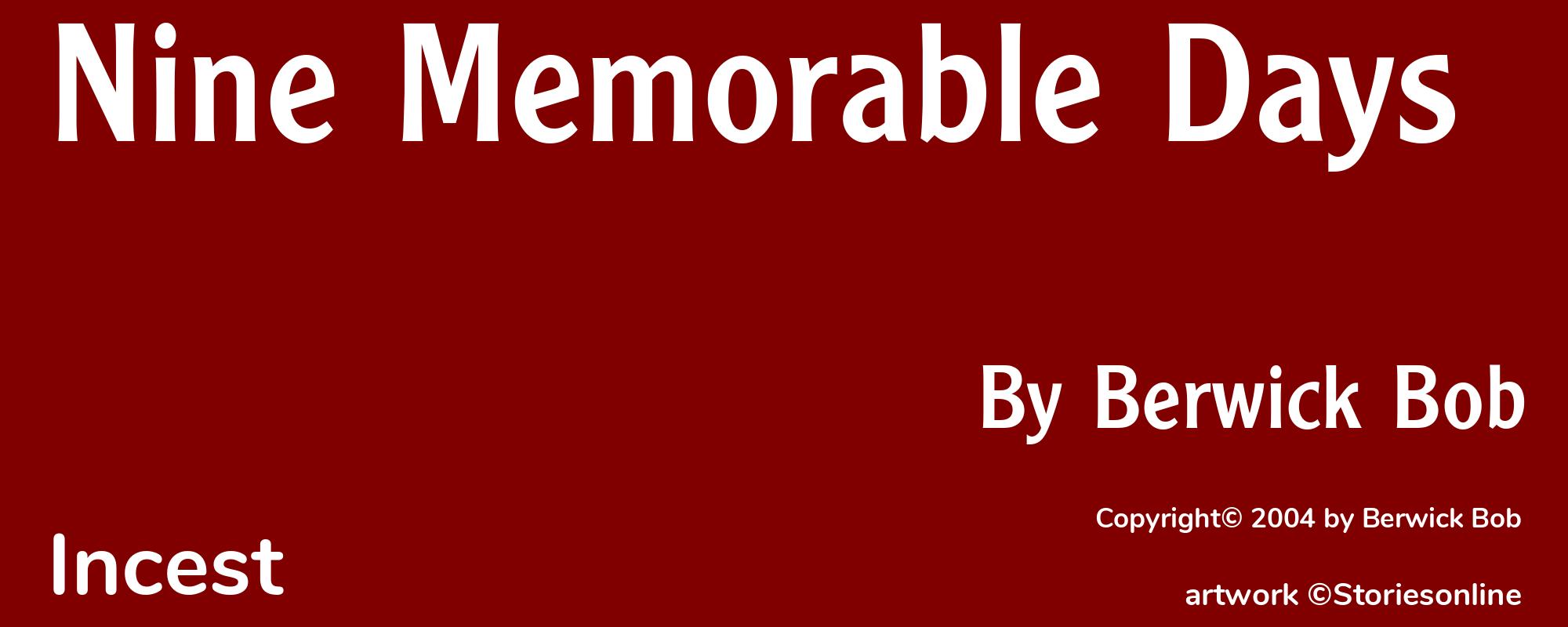 Nine Memorable Days - Cover