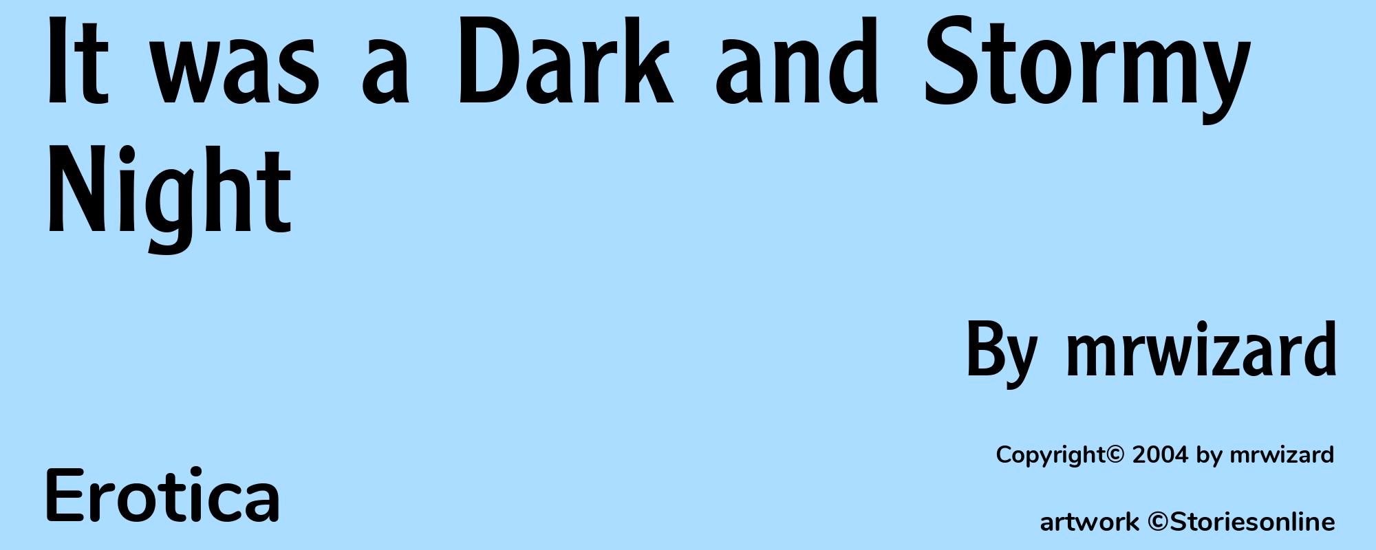 It was a Dark and Stormy Night - Cover
