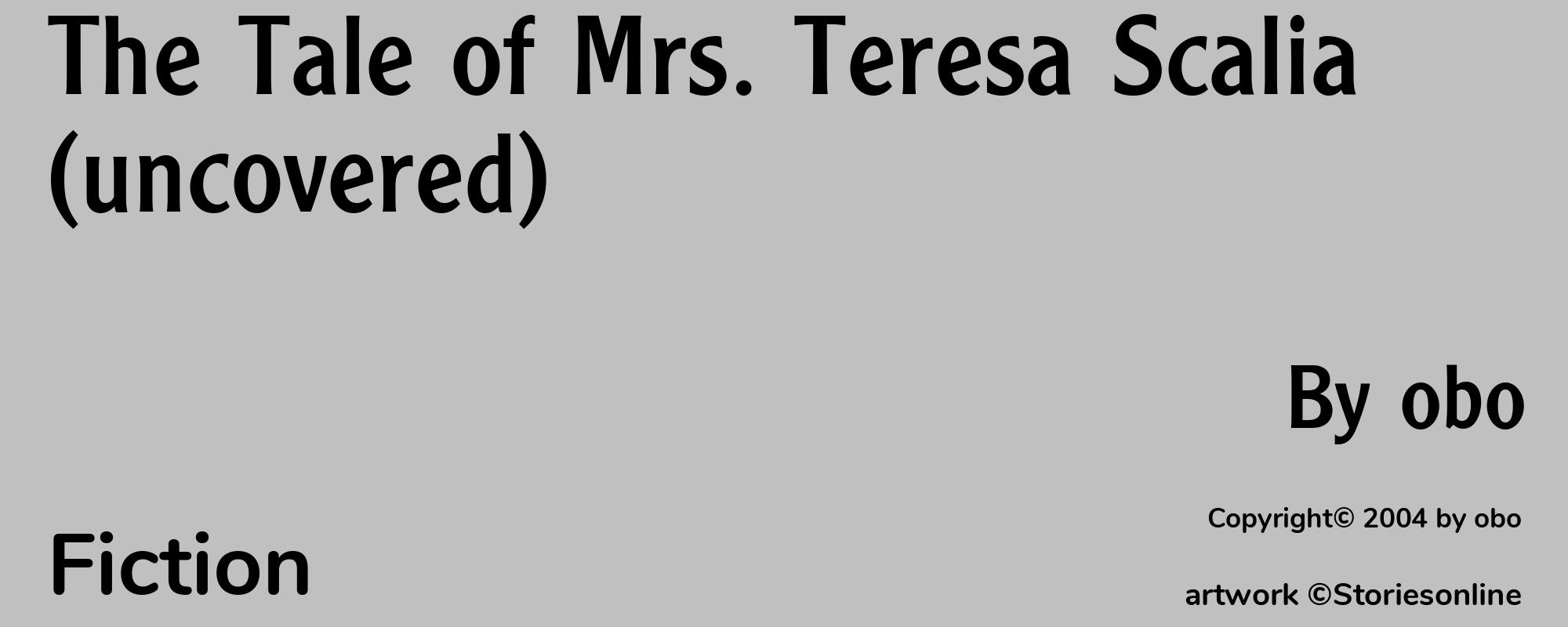 The Tale of Mrs. Teresa Scalia (uncovered) - Cover