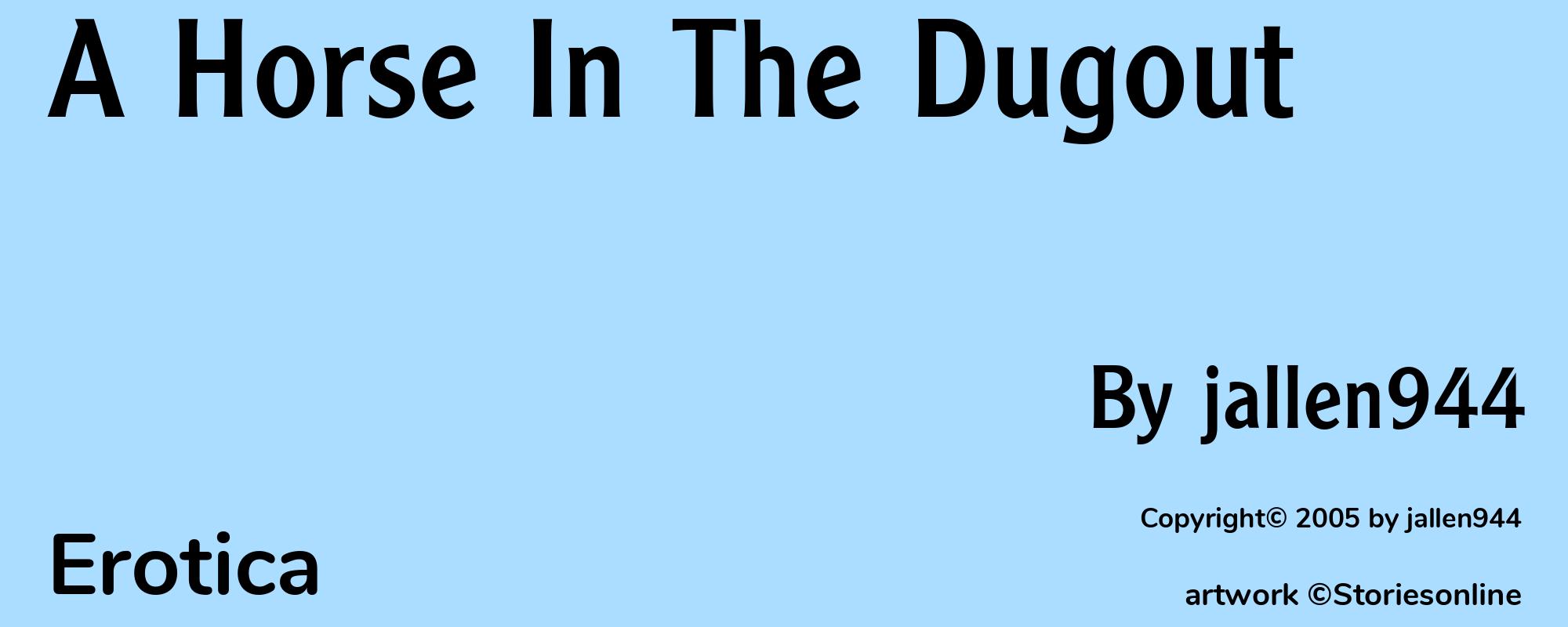 A Horse In The Dugout - Cover
