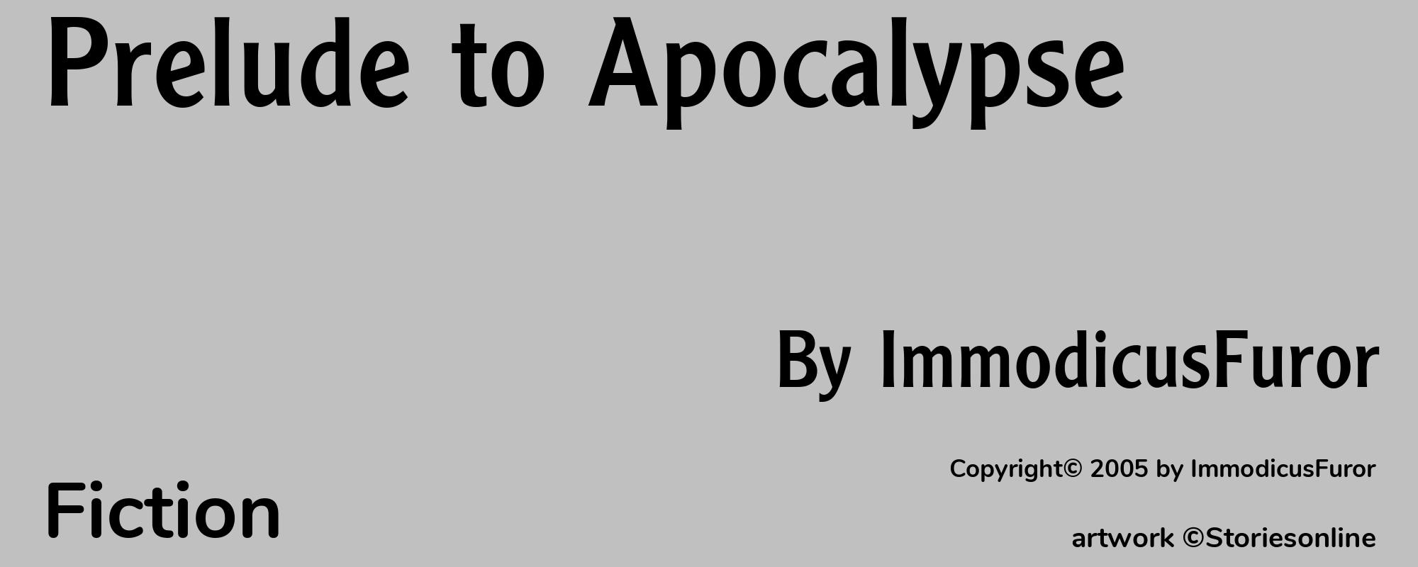 Prelude to Apocalypse - Cover