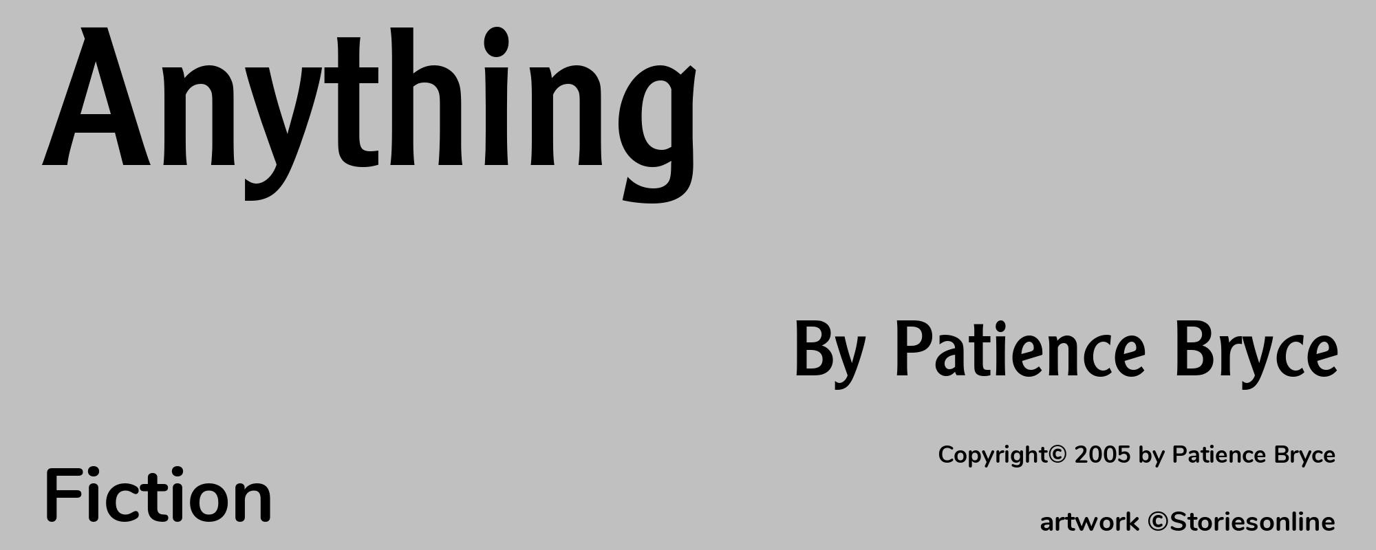 Anything - Cover