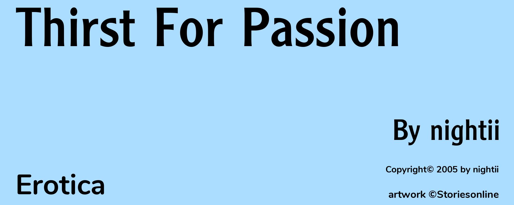 Thirst For Passion - Cover