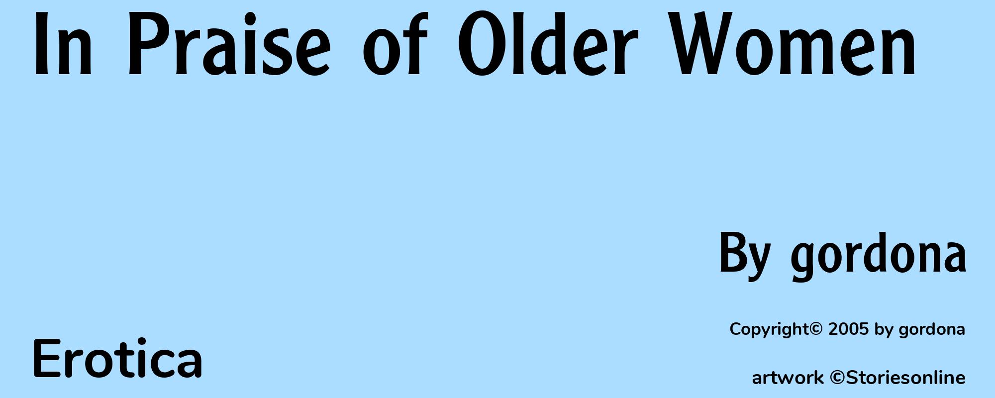 In Praise of Older Women - Cover