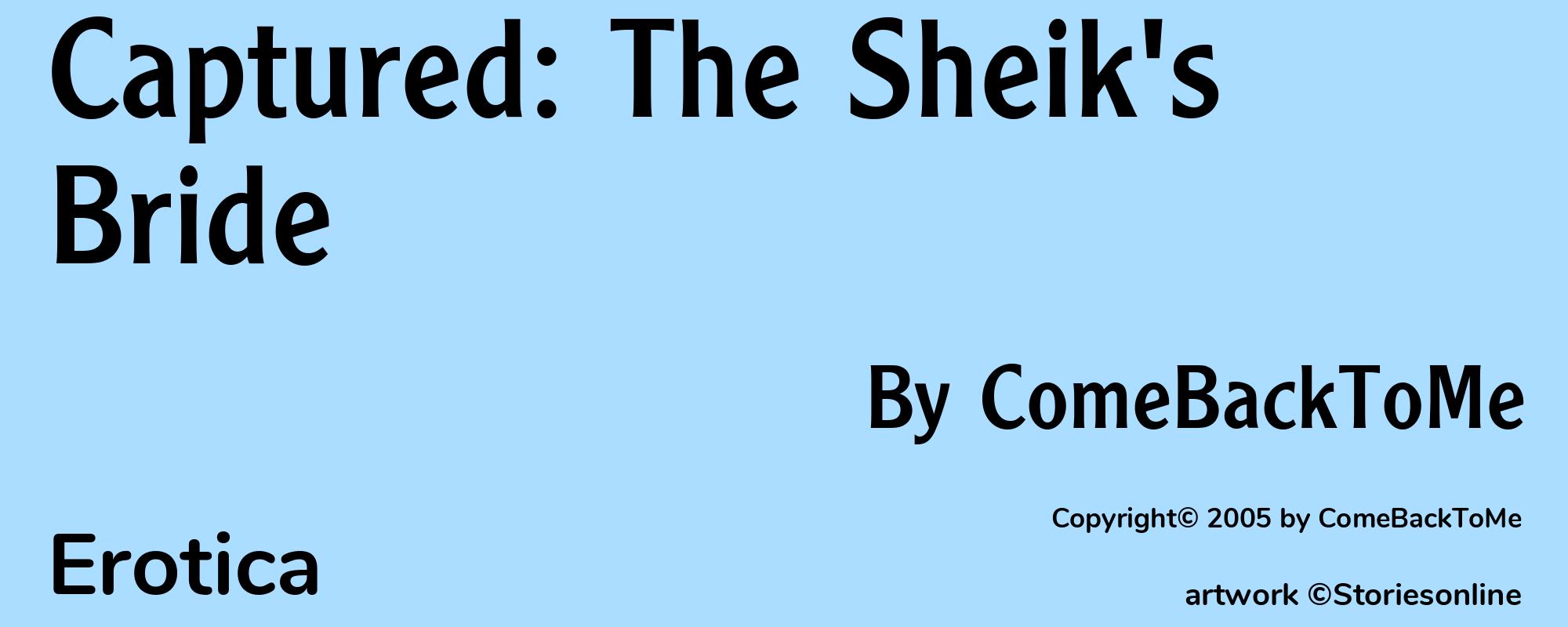 Captured: The Sheik's Bride - Cover