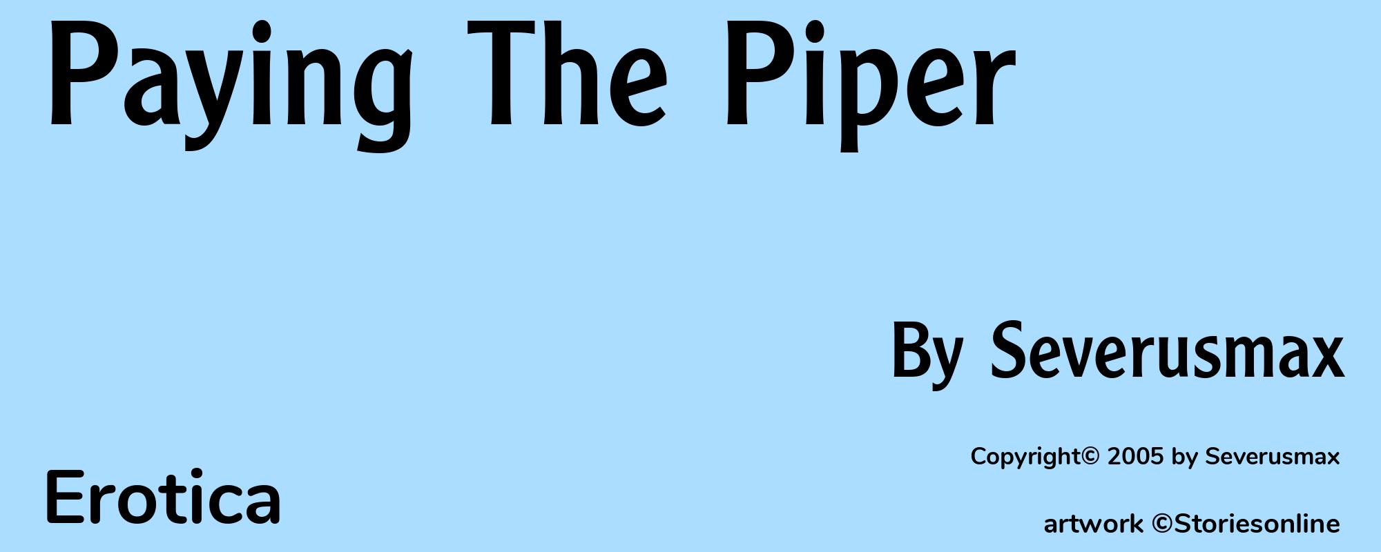 Paying The Piper - Cover