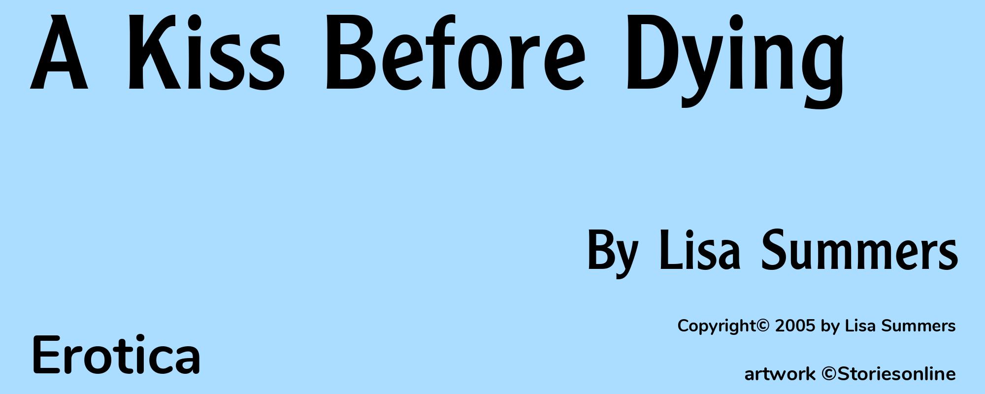 A Kiss Before Dying - Cover