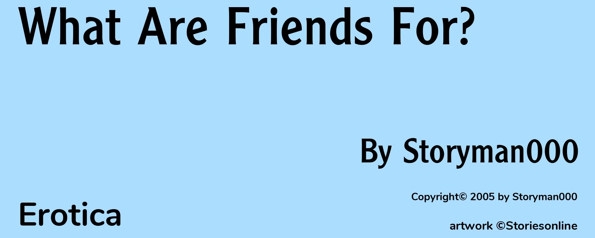 What Are Friends For? - Cover