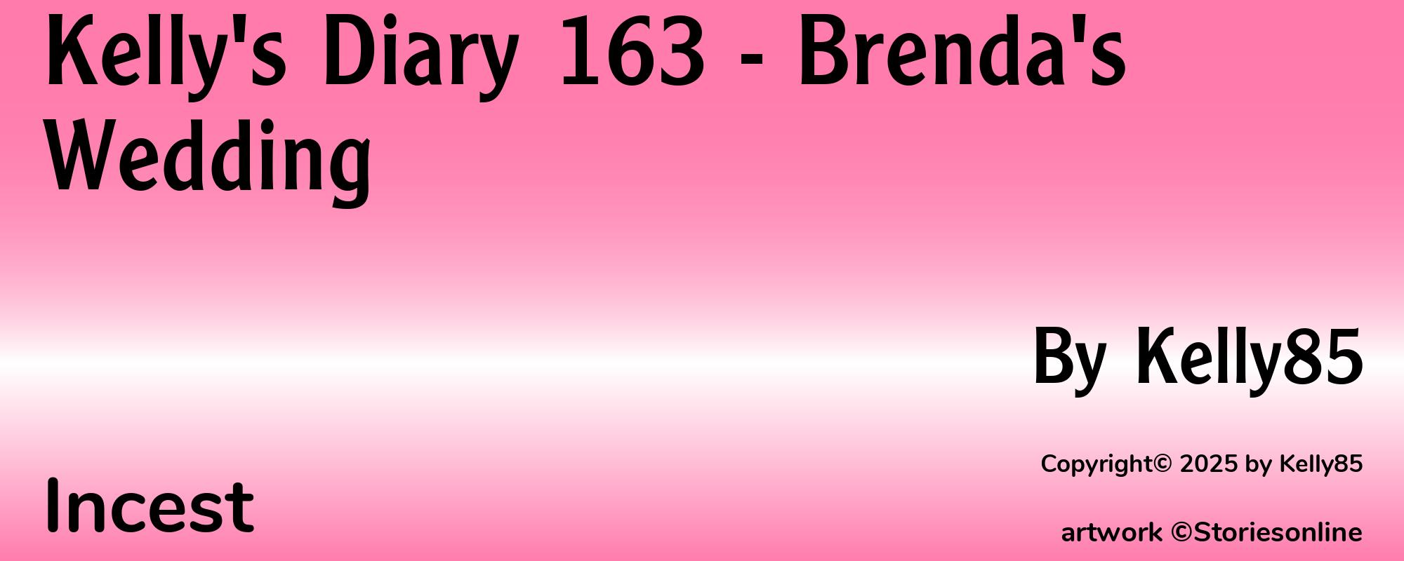 Kelly's Diary 163 - Brenda's Wedding - Cover