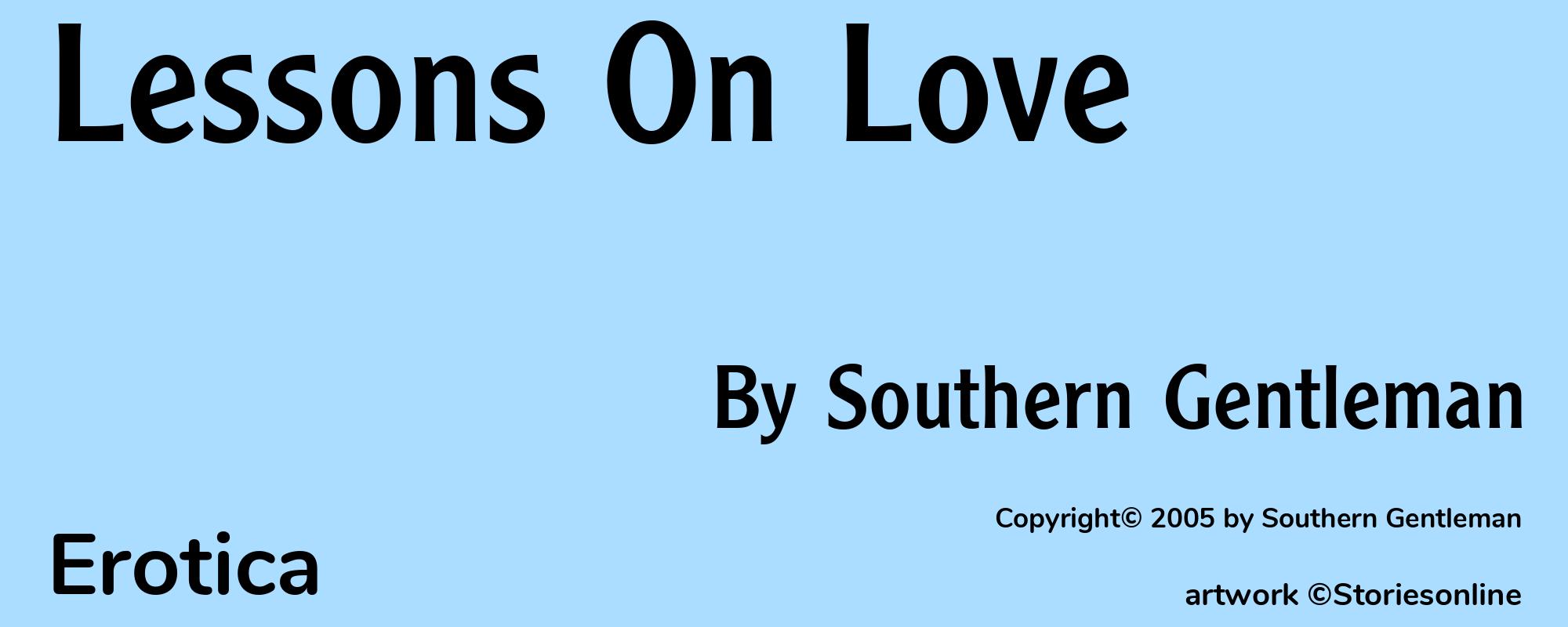 Lessons On Love - Cover