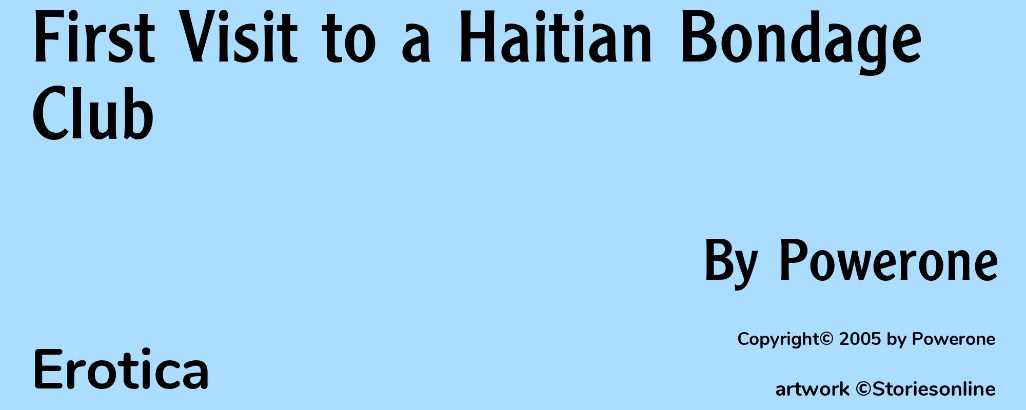 First Visit to a Haitian Bondage Club - Cover