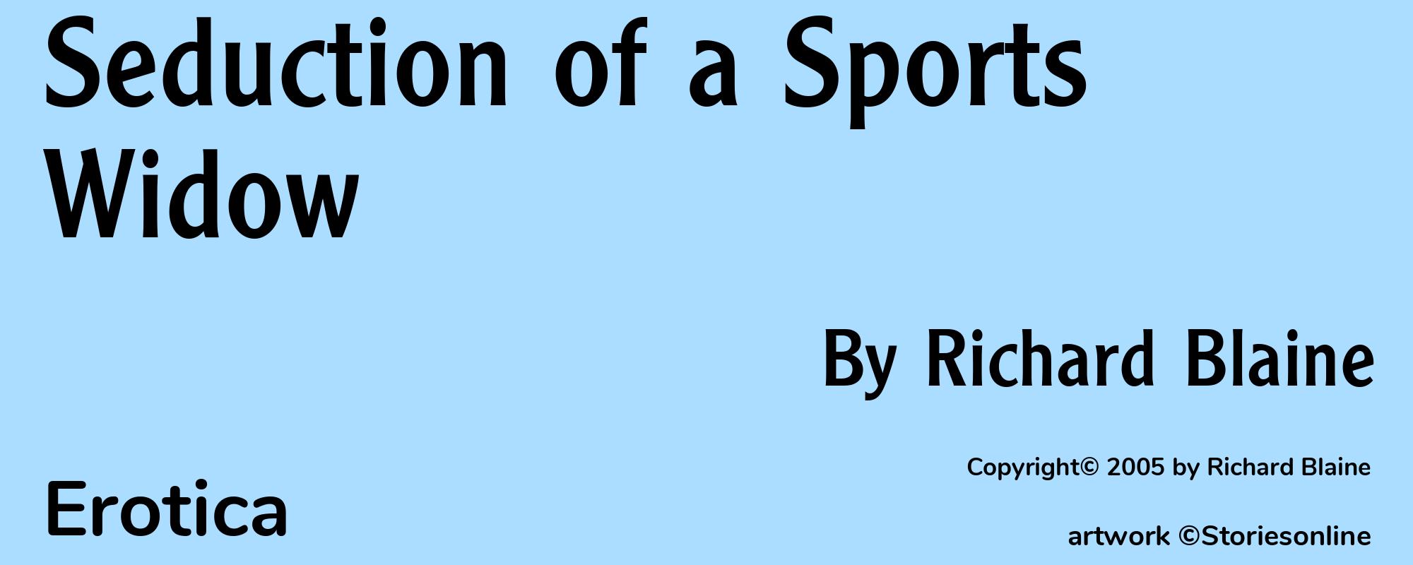 Seduction of a Sports Widow - Cover