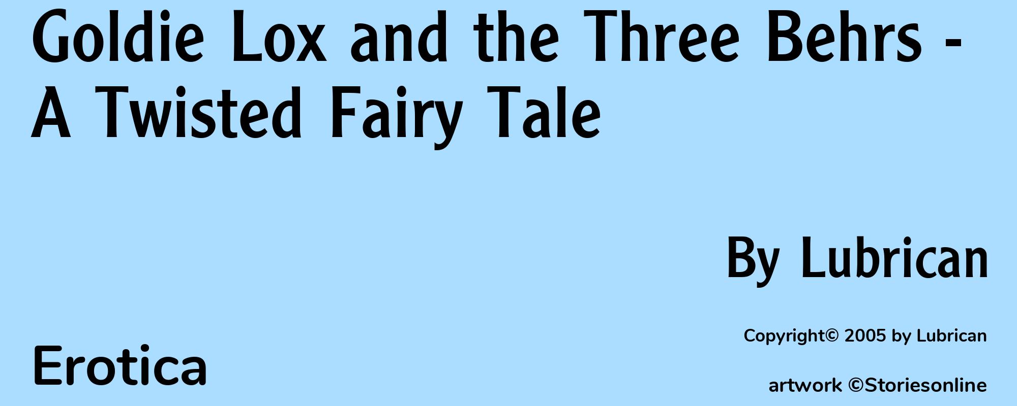 Goldie Lox and the Three Behrs - A Twisted Fairy Tale - Cover