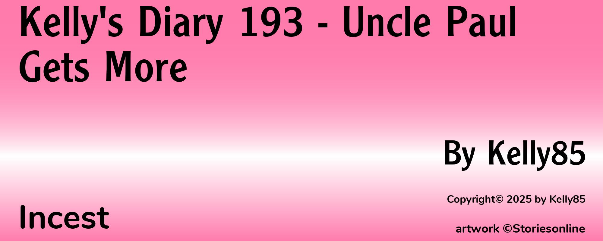 Kelly's Diary 193 - Uncle Paul Gets More - Cover