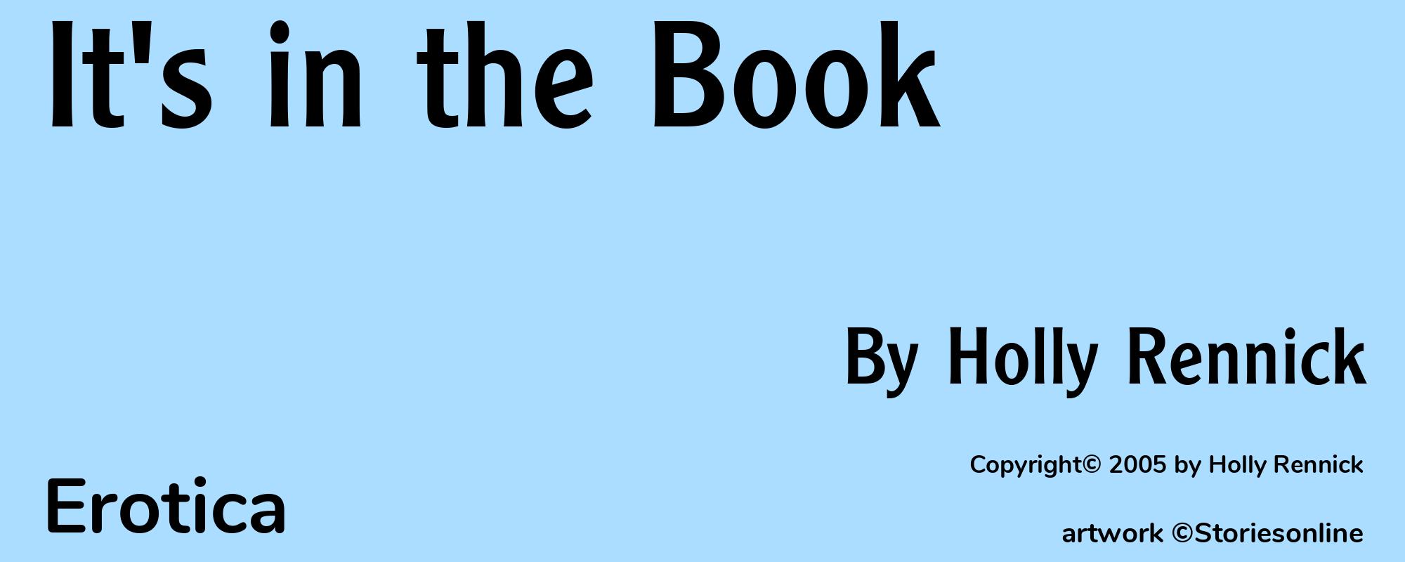 It's in the Book - Cover