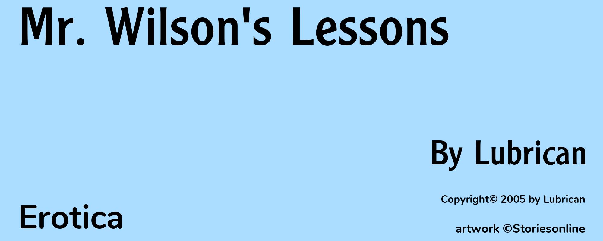 Mr. Wilson's Lessons - Cover