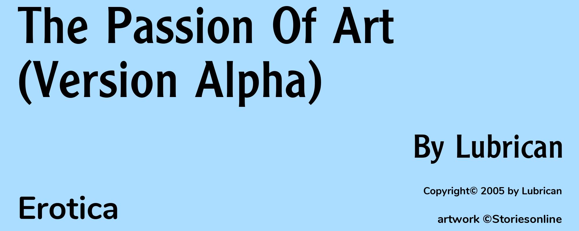 The Passion Of Art (Version Alpha) - Cover