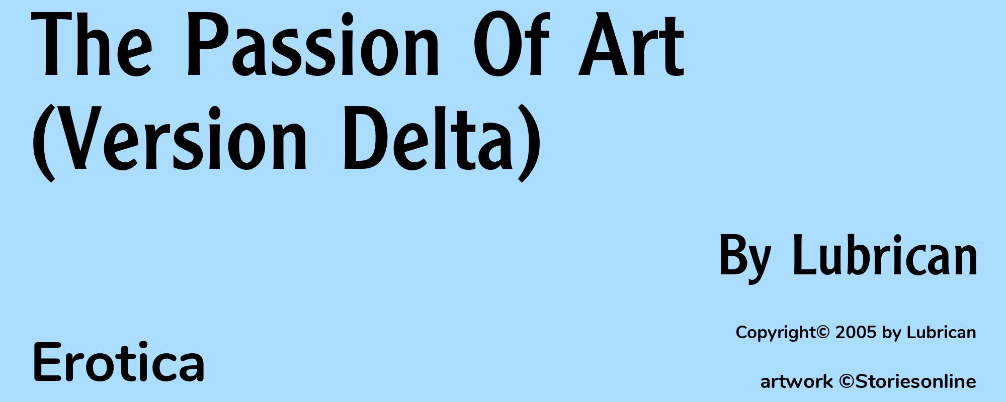 The Passion Of Art (Version Delta) - Cover