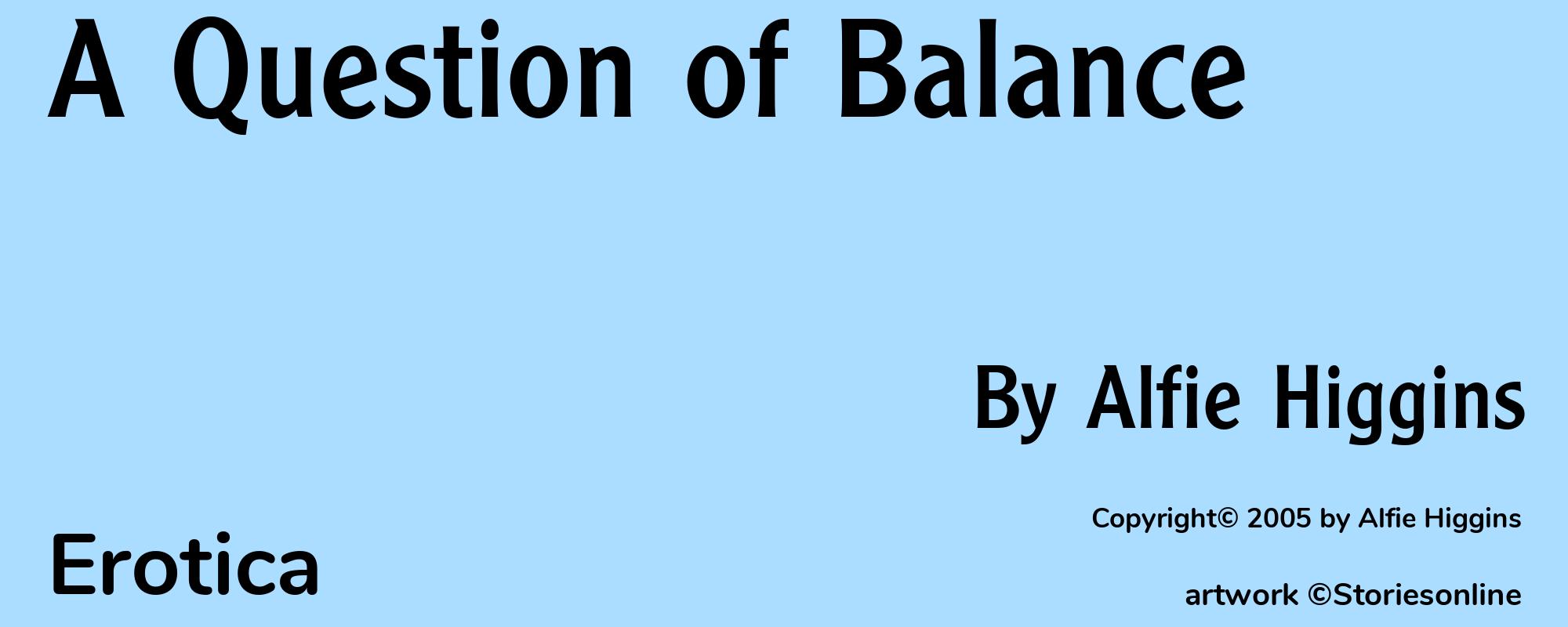 A Question of Balance - Cover