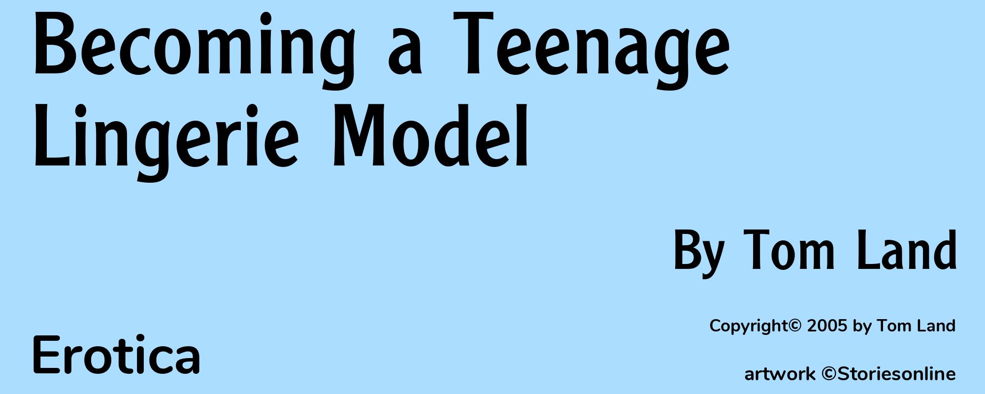 Becoming a Teenage Lingerie Model - Cover