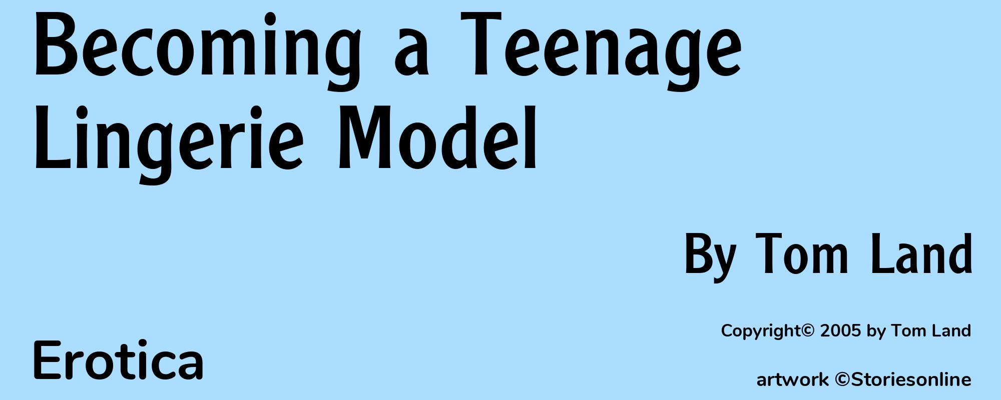 Becoming a Teenage Lingerie Model - Cover