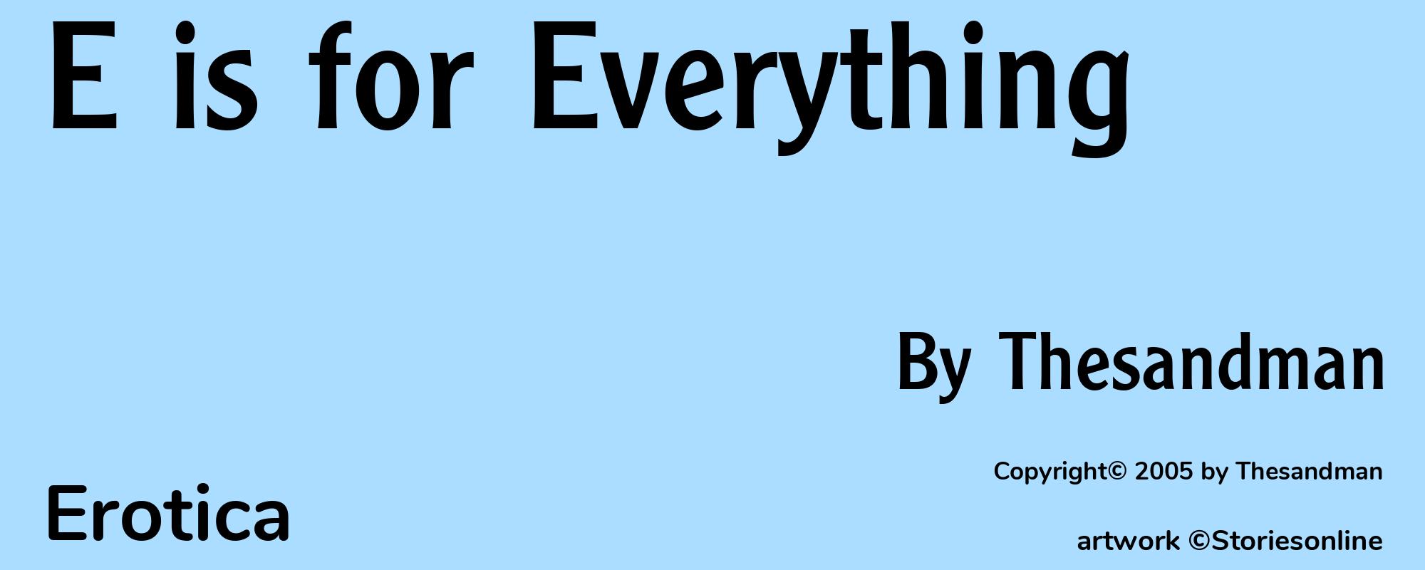 E is for Everything - Cover
